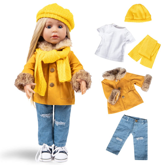 Rakki Dolli 18-inch doll coat set coat for cosy playtime