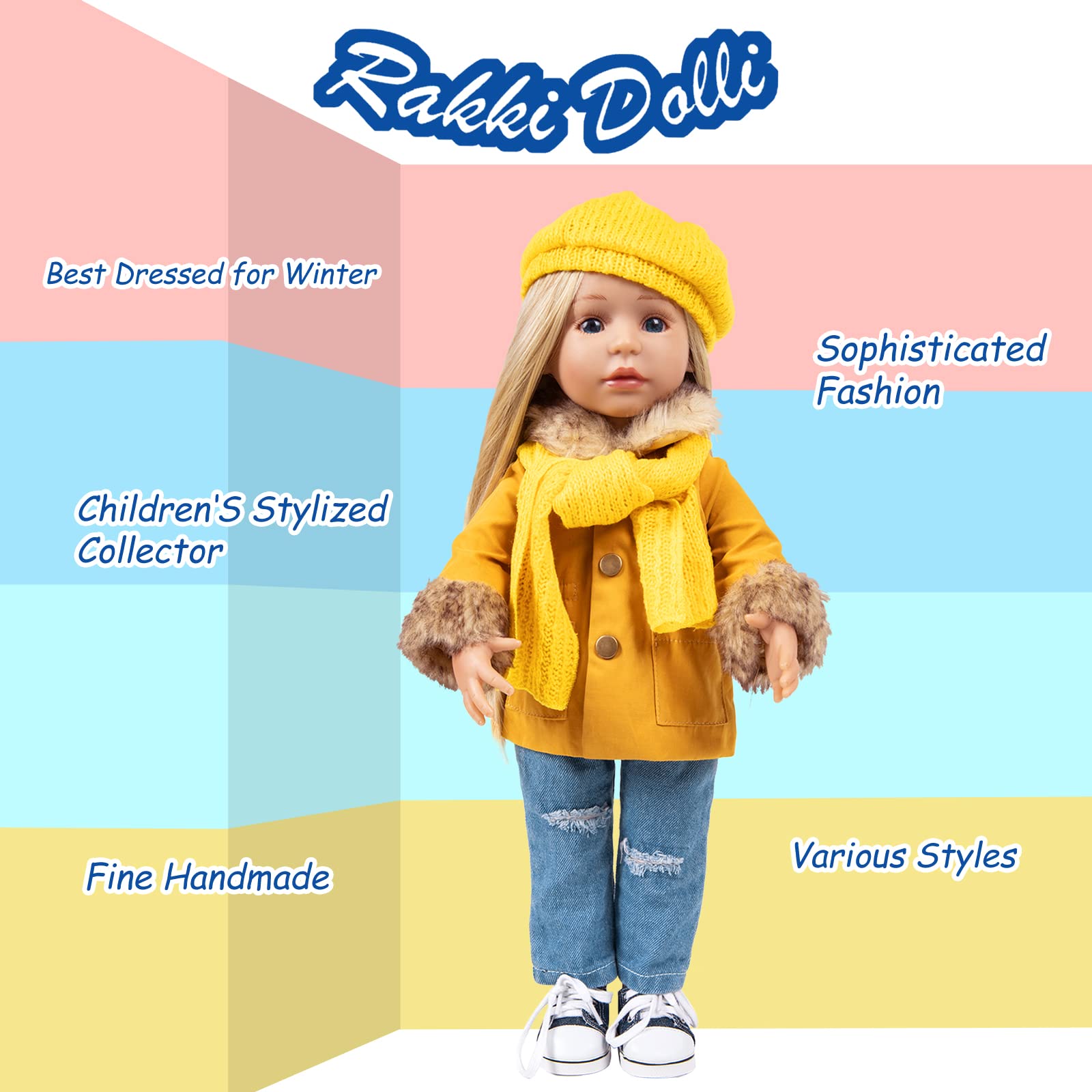 Rakki Dolli 18-inch doll coat set gift idea for doll lovers