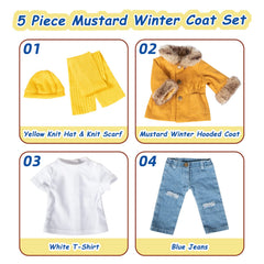 Rakki Dolli 18-inch doll coat set jeans for casual outfits