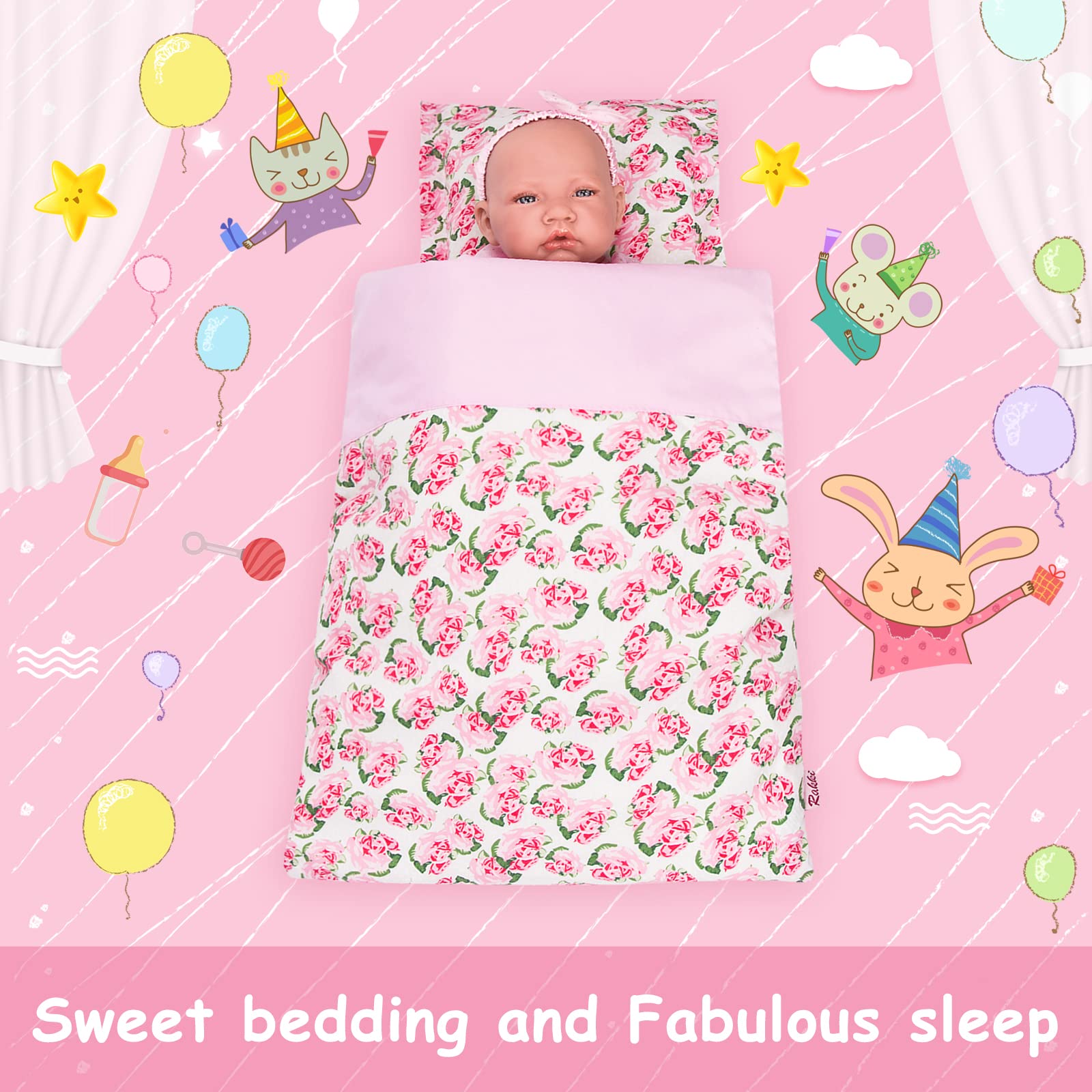 Rakki Dolli 2pc doll bedding fits Gotz and similar 18-inch dolls