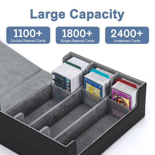 Ralout Card Deck Case showing 24 colorful dividers for organized sorting.