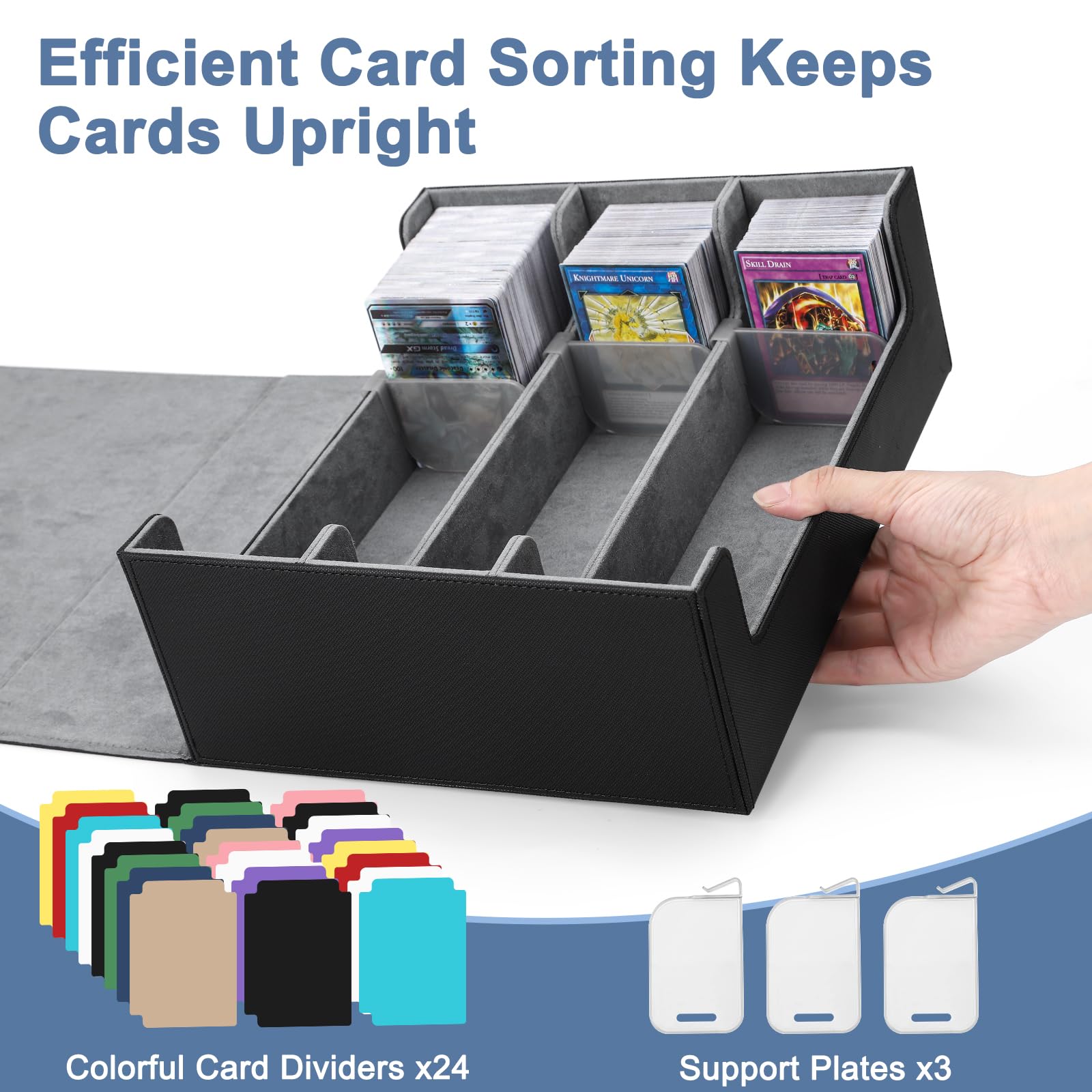 Ralout case features soft microfiber lining to cushion cards.