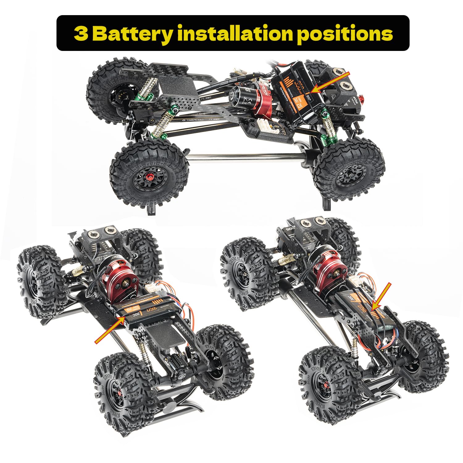 RampCrab SCX24 carbon fiber chassis close-up shows durable stiffness for crawls.
