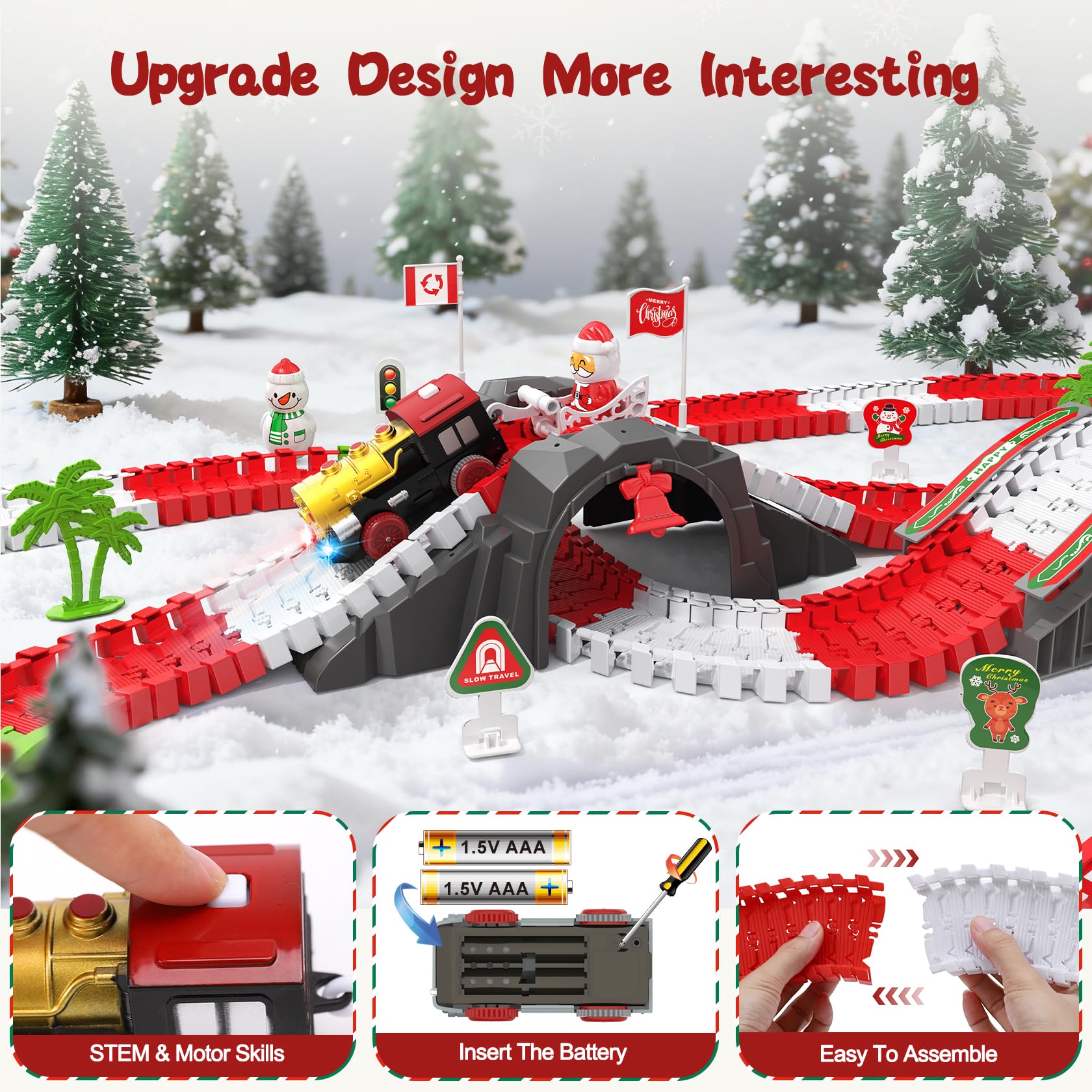 Randhar Christmas Track Toy Set four trees to decorate holiday scenes