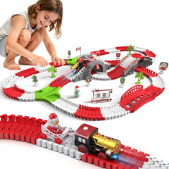 Randhar Christmas Track Toy Set track pieces for creative play on a table