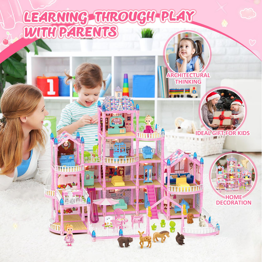 Randhar doll house includes furniture and accessories for creative scene-building