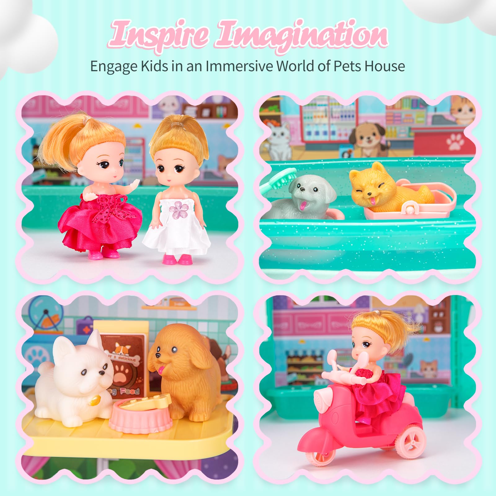 Randhar Dollhouse Playset folds compactly for easy storage after play