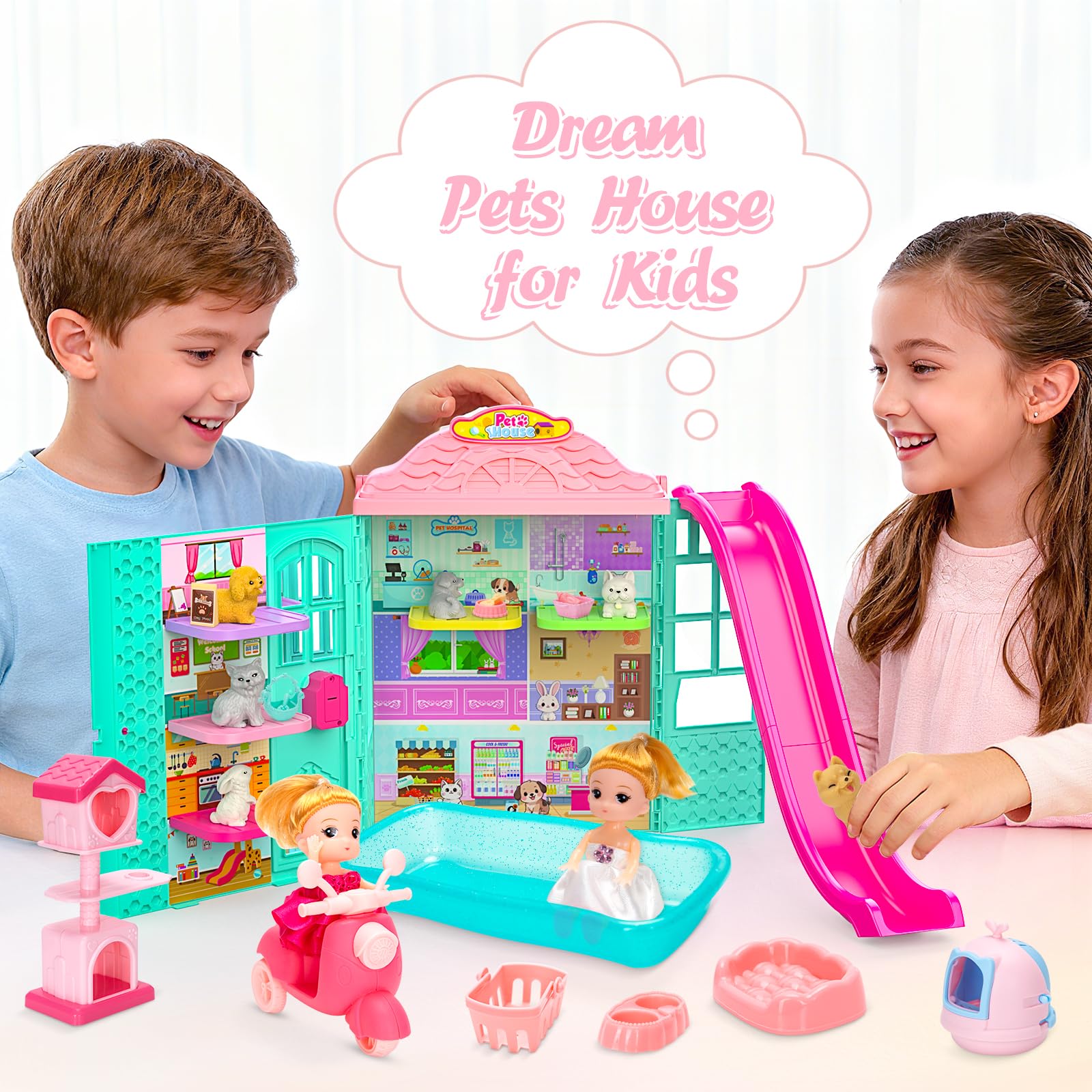 Randhar Dollhouse Playset interior spaces inspire exploration and decoration