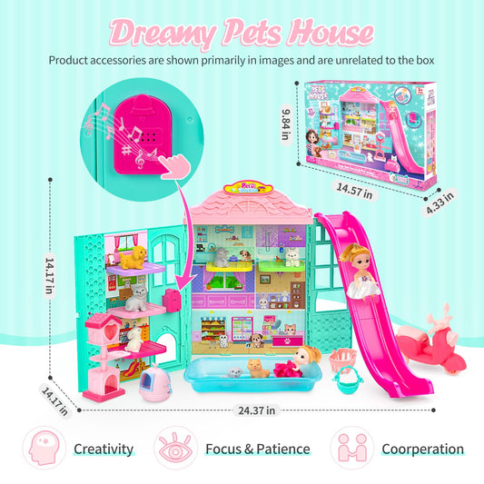 Randhar Dollhouse Playset motor feature enhances interactive pretend play