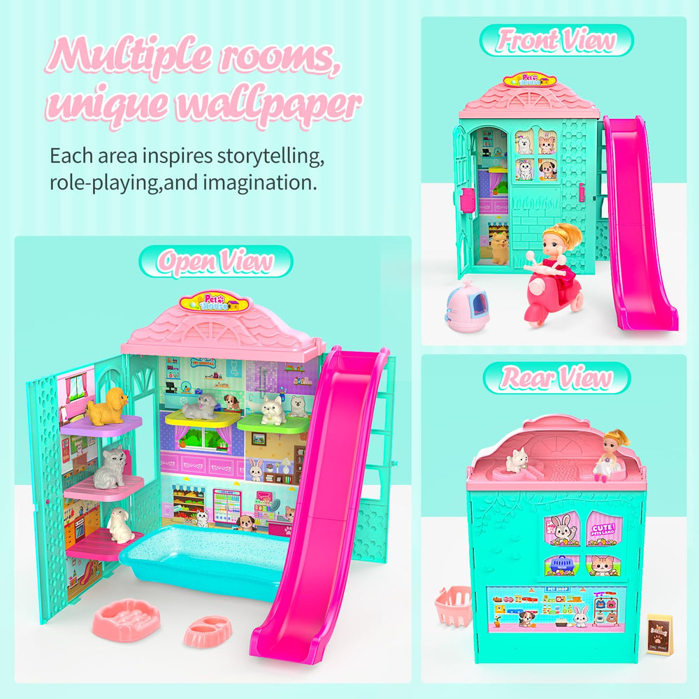 Randhar Dollhouse Playset includes six pets for friendship adventures