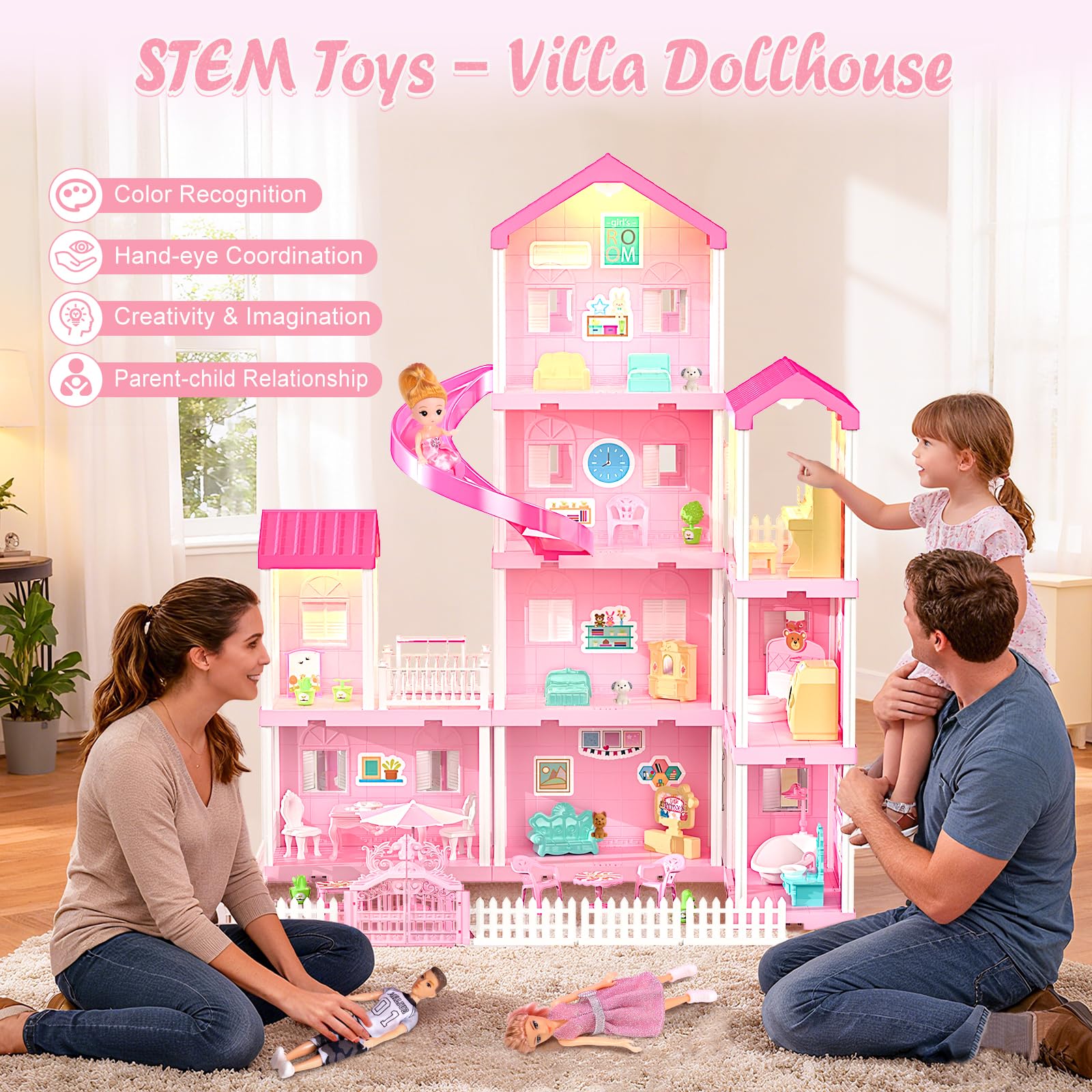 Randhar Dreamy Dollhouse bathroom room with mini fixtures and decor
