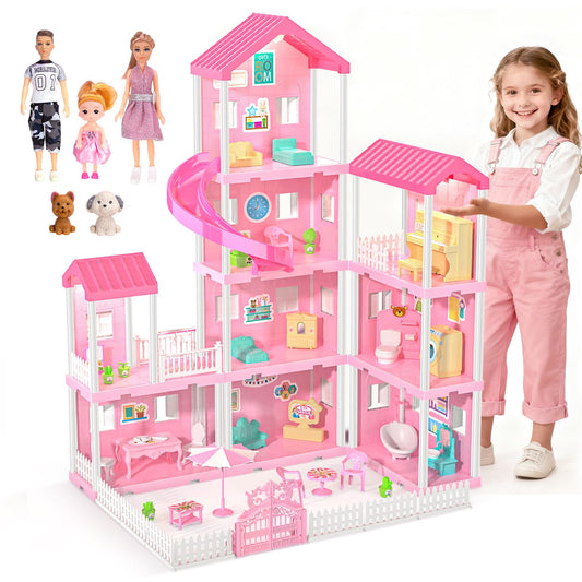 Randhar Dreamy Dollhouse four-story structure with vibrant rooms for imaginative play