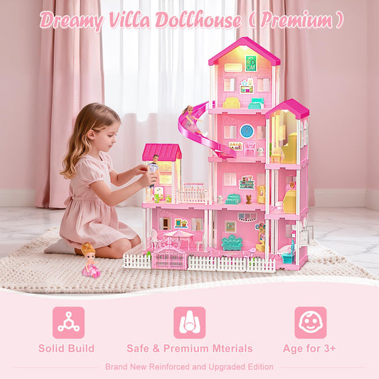 Randhar Dreamy Dollhouse kitchen room set up for pretend cooking fun