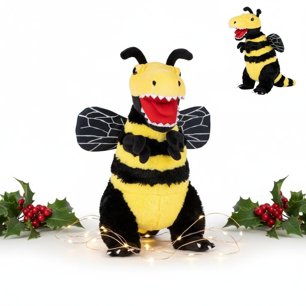 Randimals Bee-T-Rex plush face promotes imaginative play and companionship.