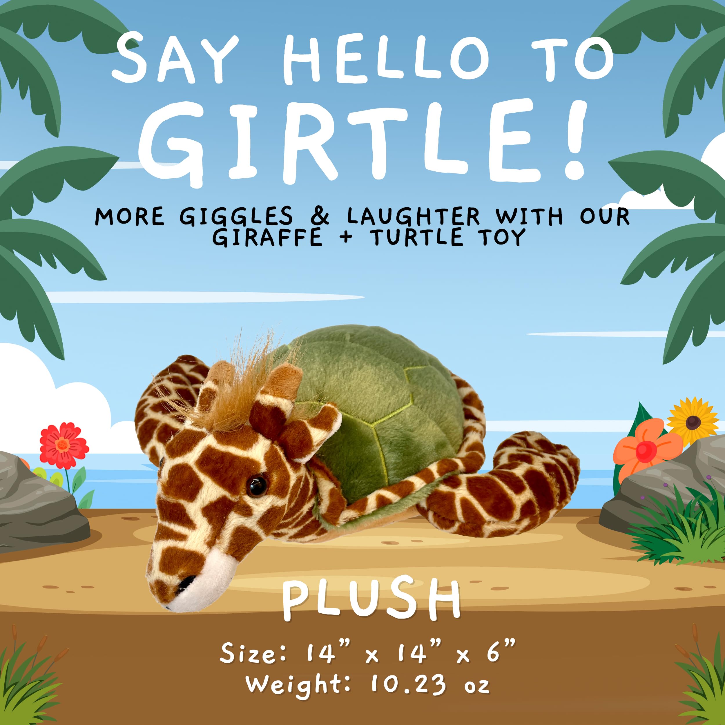 Randimals giraffe-turtle hybrid plush, a unique playmate for imagination.