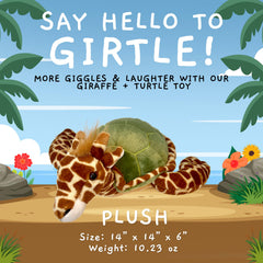 Randimals giraffe-turtle hybrid plush, a unique playmate for imagination.