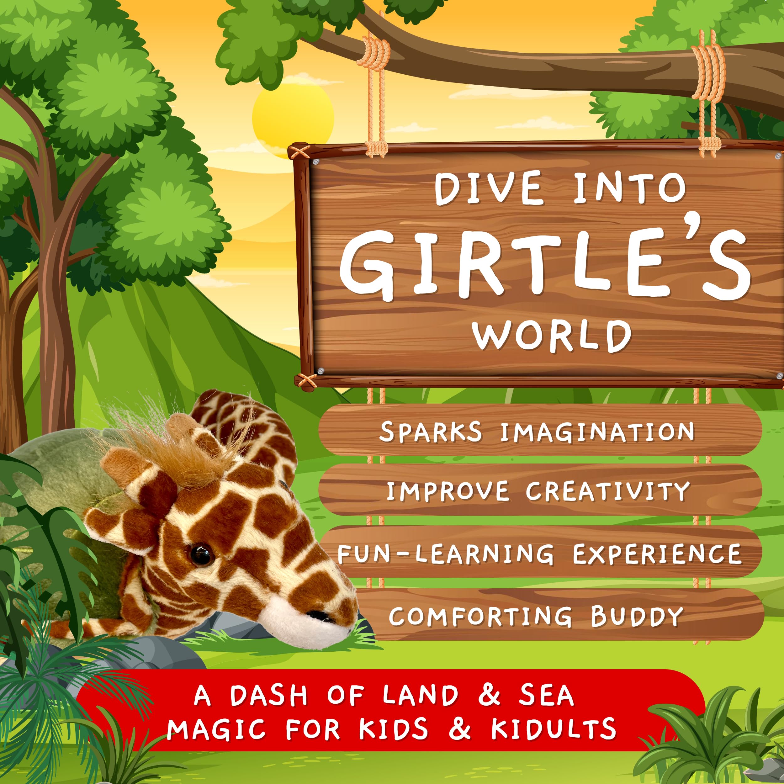 Randimals giraffe-turtle hybrid plush, perfect for storytelling adventures.