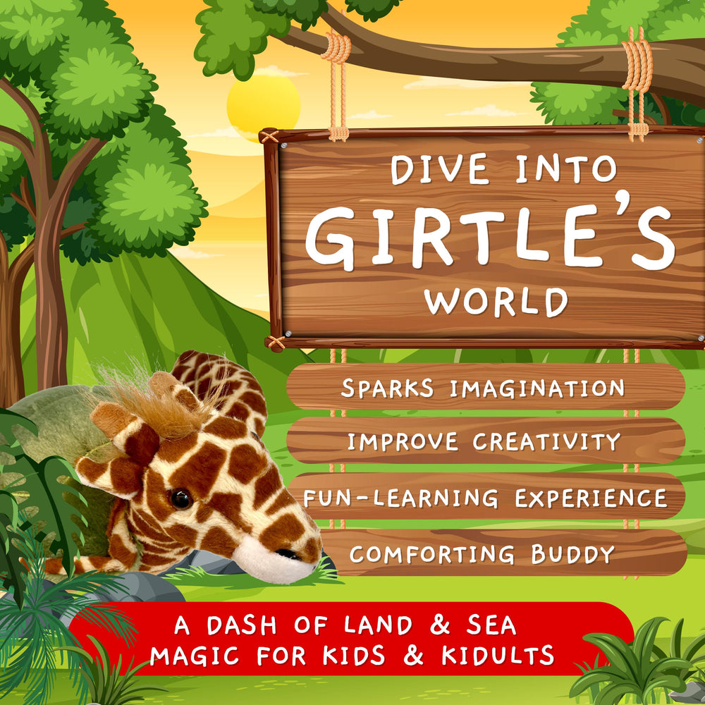 Randimals giraffe-turtle hybrid plush, perfect for storytelling adventures.