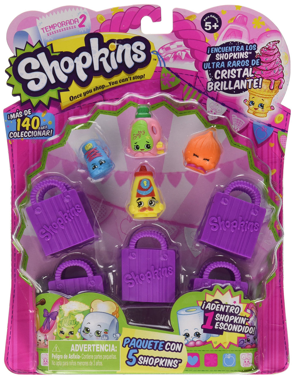 RANGS JAPAN Shopkins Season 2 5-Pack characters showcase premium pencil toppers to brighten desks.