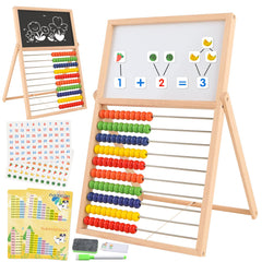 Ranqibo double-sided board abacus helps toddlers count and learn basic math concepts.