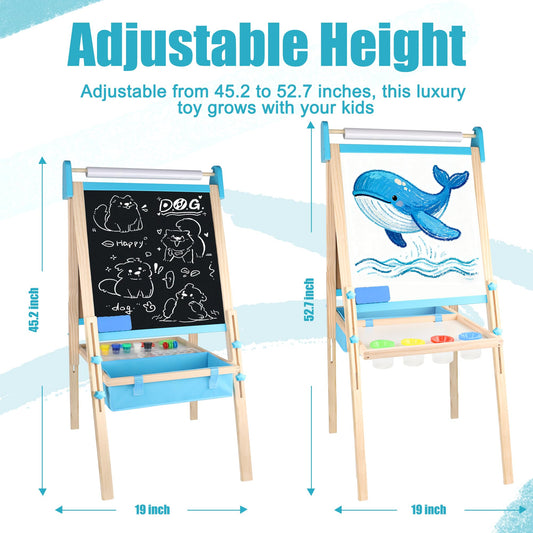 Ranqibo easel with magnetic whiteboard ready for creative drawing sessions.