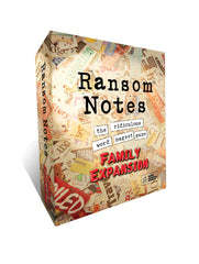Ransom Notes Expansion Family Edition card game box ready for family game night and laughs
