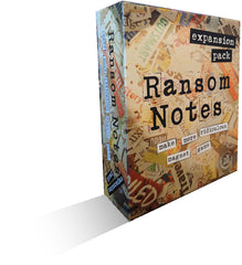 Ransom Notes Expansion Pack One prompts cards spread for outrageous prompts and quick laughter.
