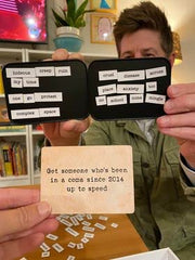 Ransom Notes gift-ready packaging invites a fun gift for game lovers.