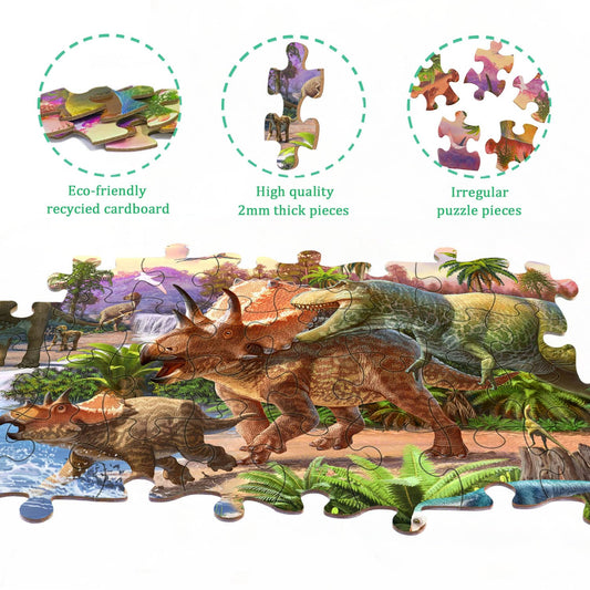 RANSUNN dinosaur puzzle: dinosaurs at the watering hole inspires exploration during play.