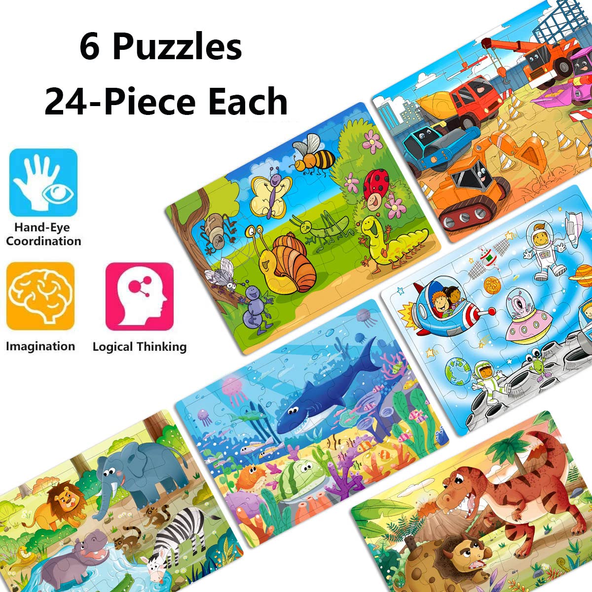 RANSUNN six-pack puzzle tray keeps playtime tidy and organized.