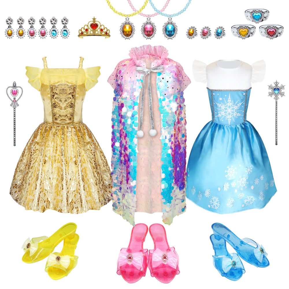 Ranzyfa princess dress set front view for imaginative play and complete dress up
