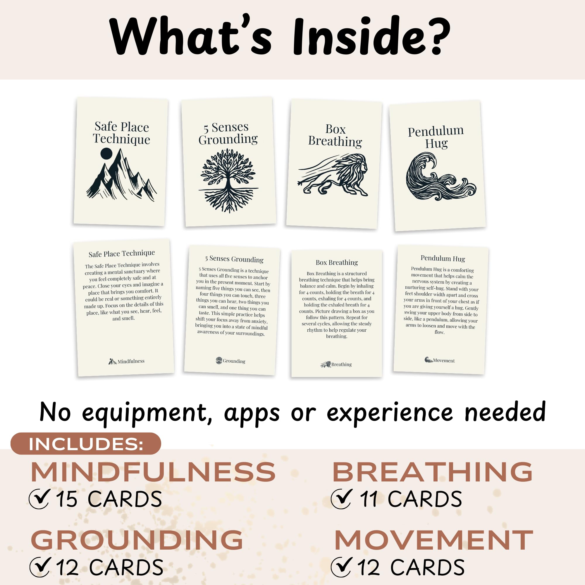 Raptor Studio Somatic Therapy Cards box open showing portable stress relief setup