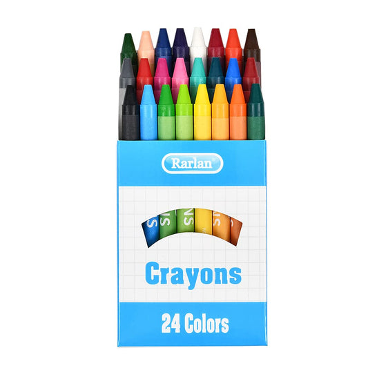 Rarlan Crayons 24-color assortment for vibrant kids' artwork.