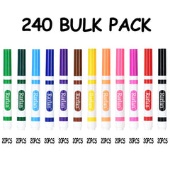 Rarlan Washable Markers conical tips support broad coloring and fine lines.