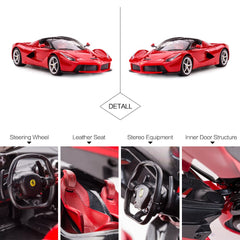 RASTAR Laferrari headlights and taillights illuminate nighttime driving scenarios.