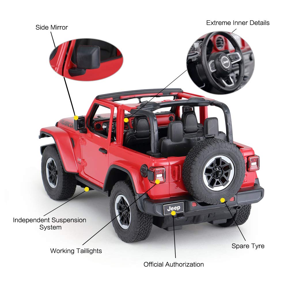 RASTAR Wrangler 4WD suspension for stable handling on varied surfaces.