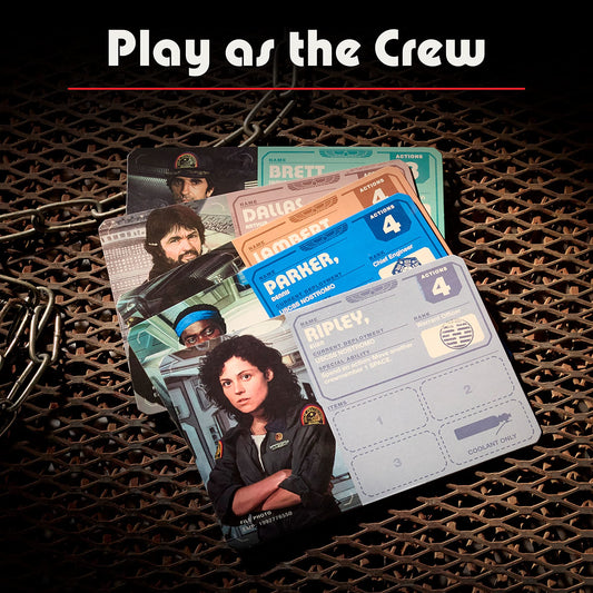 Ravensburger Alien crew miniatures enhance cooperative teamwork on board.
