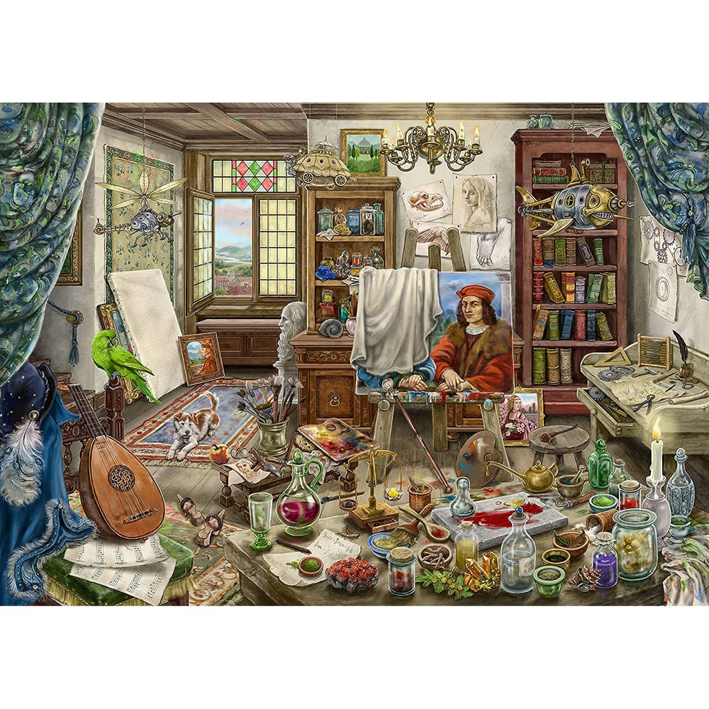 Ravensburger Art Studio unique-pieces closeup highlights frustration-free assembly with every piece distinct.