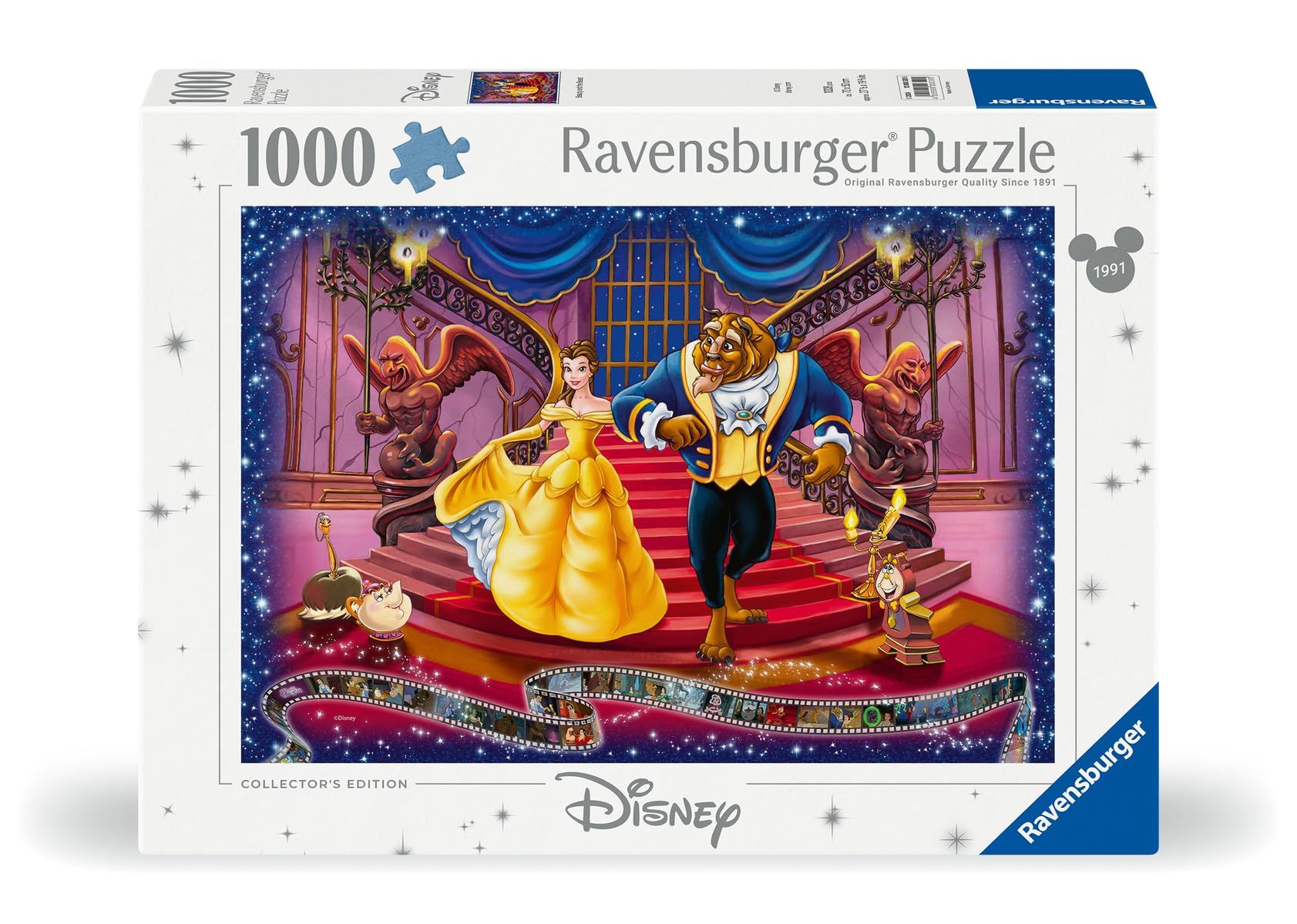 Ravensburger Beauty and the Beast 1000pc puzzle features Belle and Beast dancing for immersive puzzling.