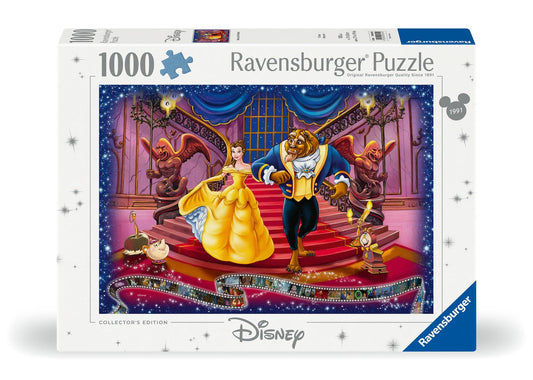Ravensburger Beauty and the Beast 1000pc puzzle features Belle and Beast dancing for immersive puzzling.