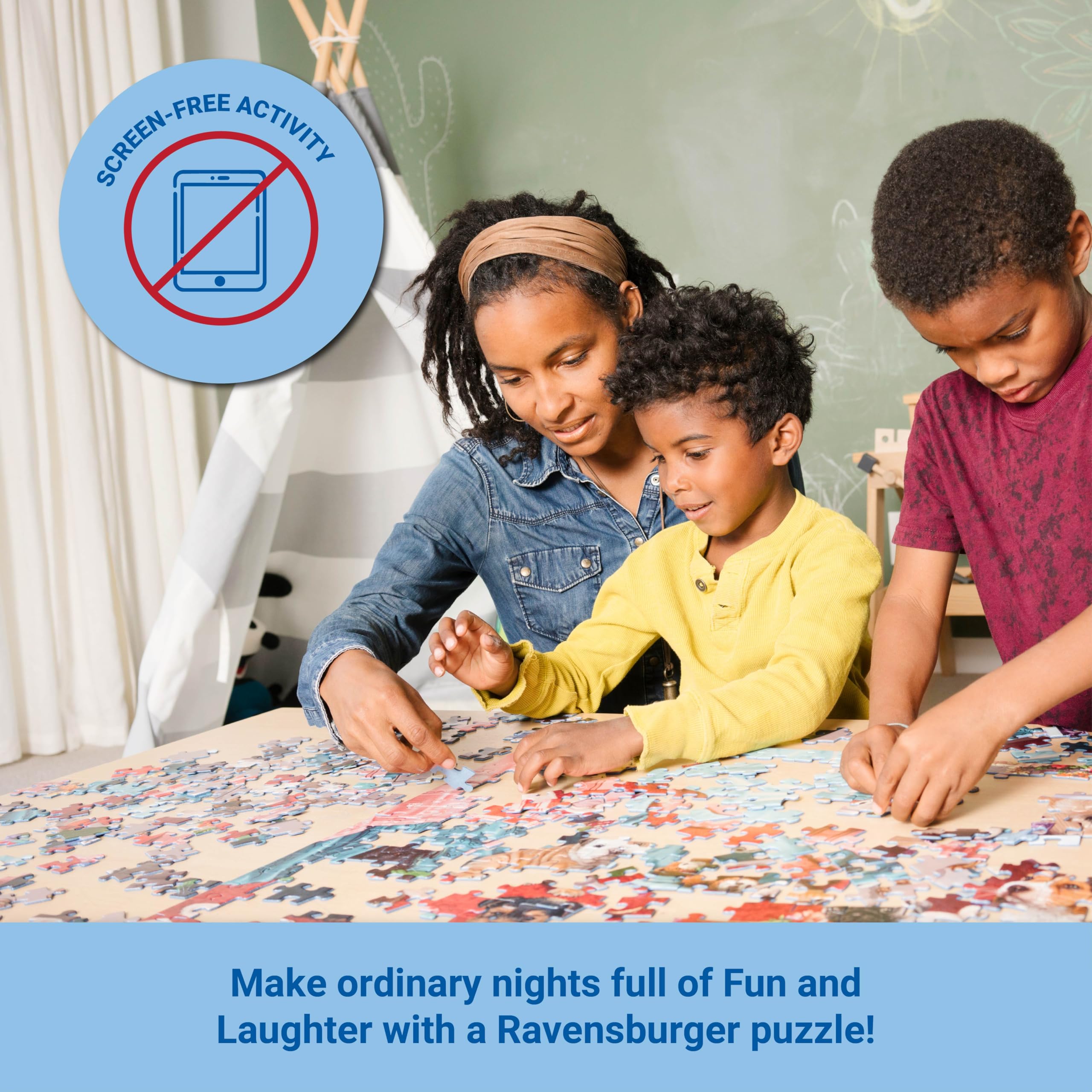 Ravensburger Big Cat Nap supports family bonding during a shared puzzle night