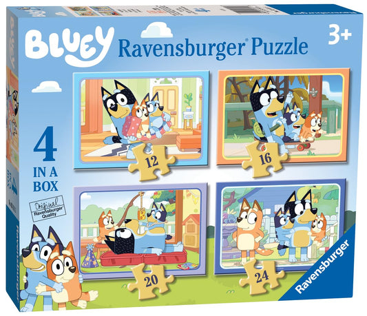 Ravensburger Bluey 4-in-box puzzle scene bluey and bingo for family play