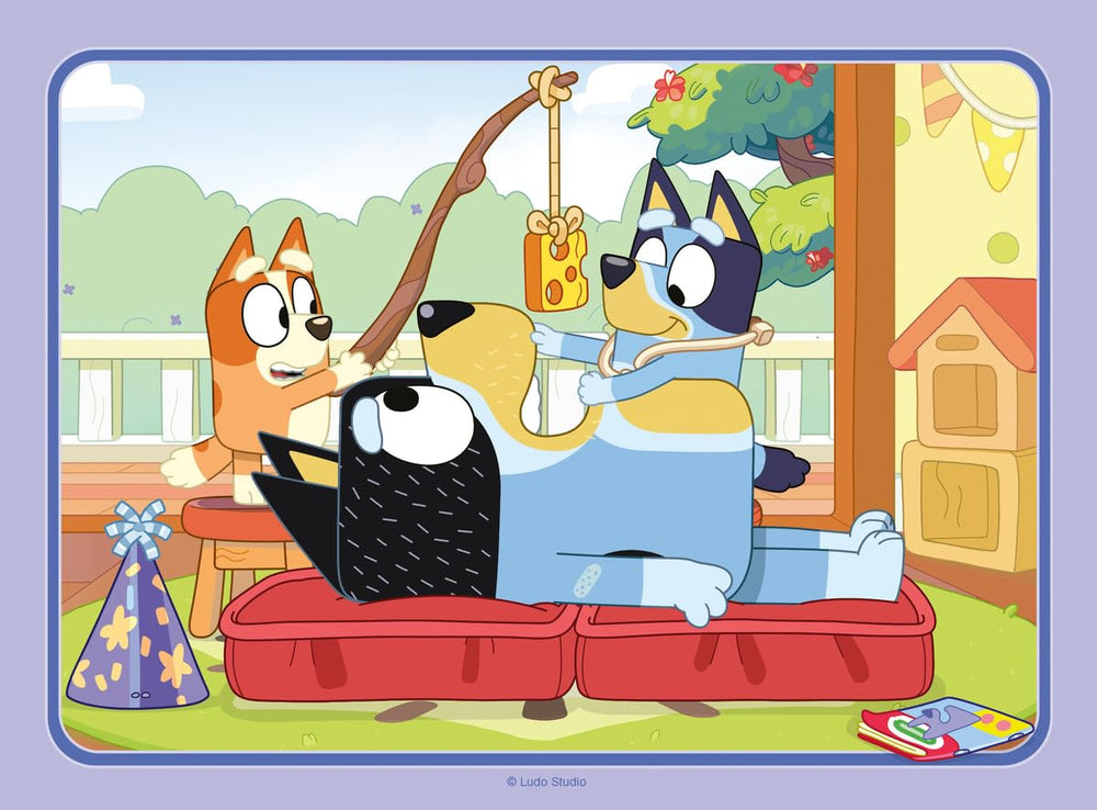 Ravensburger Bluey 4-in-box puzzle scene artwork friendly characters for little hands