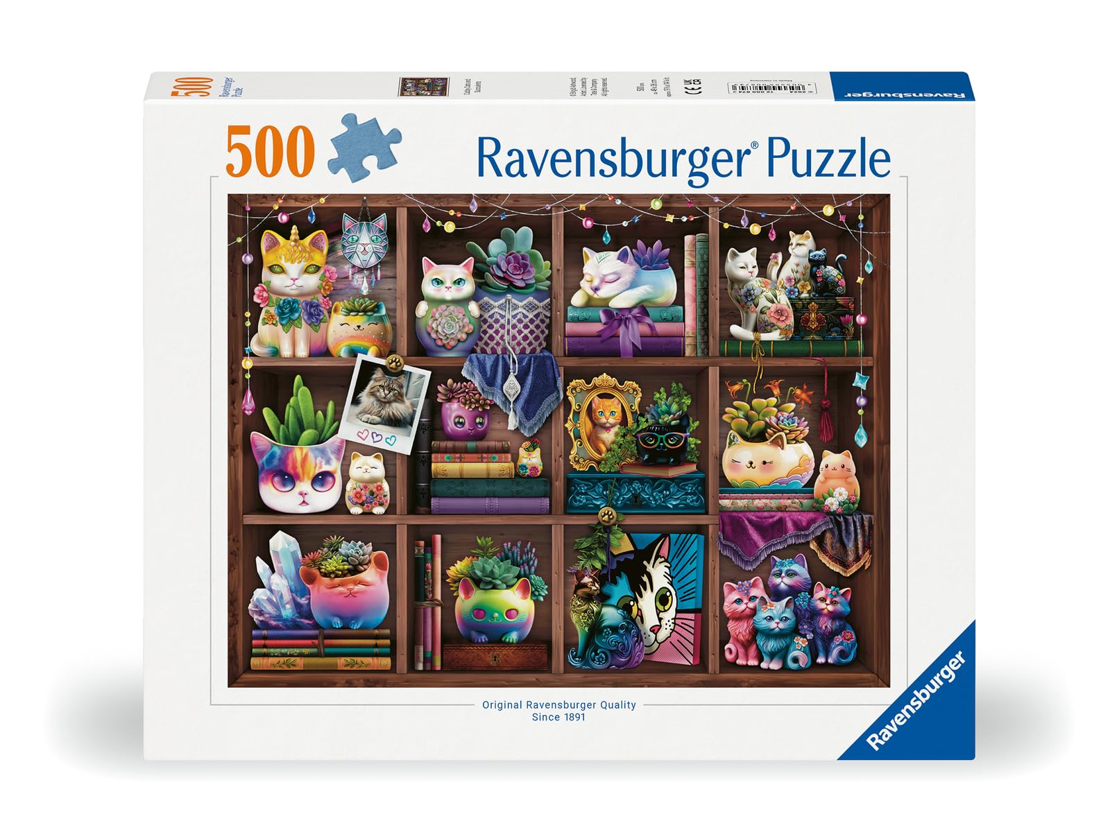 Ravensburger Cats and Succulents puzzle pieces interlock for precise assembly.