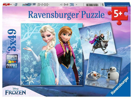 Ravensburger Disney Frozen Winter Adventures puzzle scene one: snowy focus enhances concentration for kids.