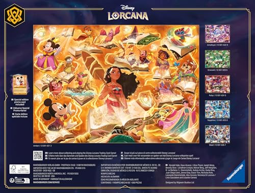 Ravensburger Disney Lorcana Amber table setup—perfect solo or group activity during evenings.