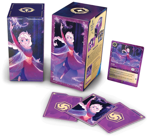 Ravensburger Disney Lorcana Elsa promo card with glimmer foil for display and collection