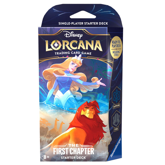 Ravensburger Disney Lorcana First Chapter Sapphire & Steel deck art showcasing iconic Disney characters