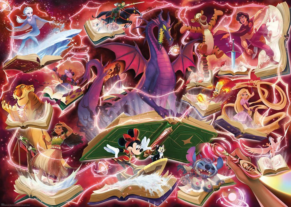 Ravensburger Disney Lorcana Glimmers Ruby 1000-piece puzzle box, ideal for family puzzle night.