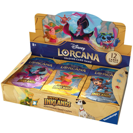 Ravensburger Disney Lorcana Into the Inklands boosters—diverse cards for collection and gameplay